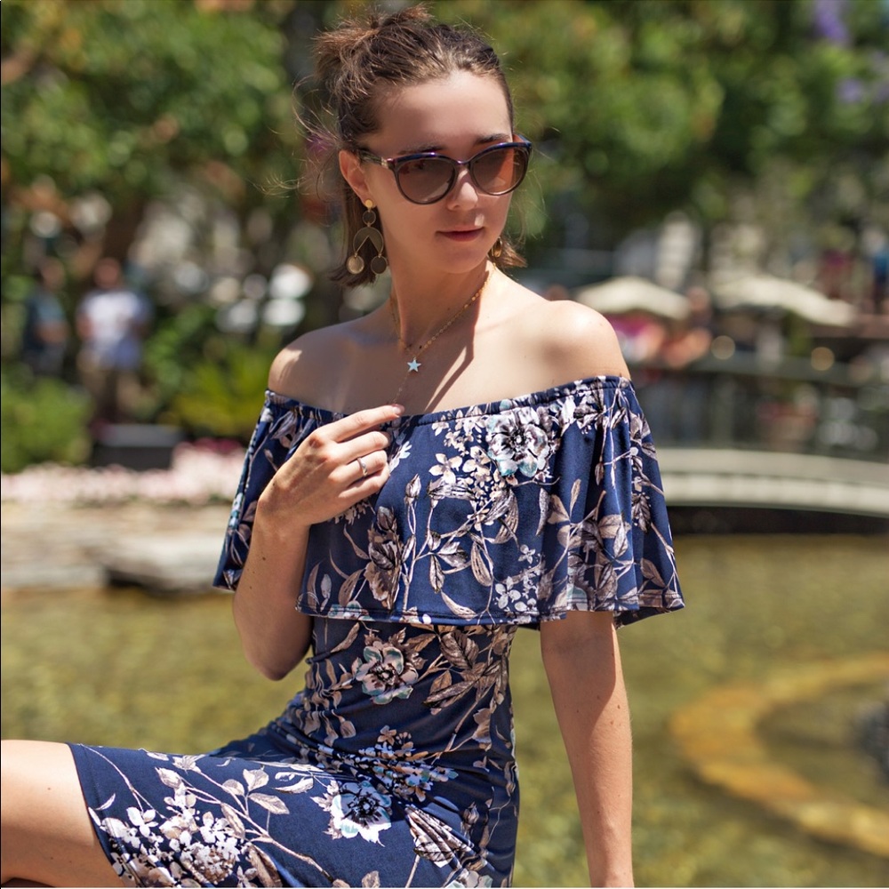 Veronica M Blue Floral Dress 💙